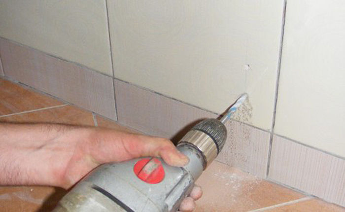 drill through tile